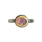 Lilac Purple Faceted Spinel Ring in 22k Yellow Gold and Oxidized Silver
