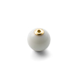 Ball White Agate Stone for SPEAR Earring in 18k Yellow Gold