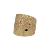 Textured Cuba Ring with Black Sapphire in Ancient Bronze