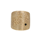 Textured Cuba Ring with Black Sapphire in Ancient Bronze
