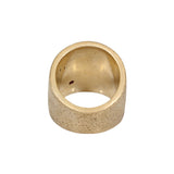 Textured Cuba Ring with Black Sapphire in Ancient Bronze