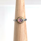 Lilac Purple Faceted Spinel Ring in 22k Yellow Gold and Oxidized Silver