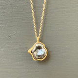 Tahitian Keshi Pearl Pendant in 18k Yellow Gold