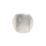 Silver Box Ring with White Diamond