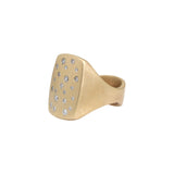 Box Ring in Bronze with White Diamonds