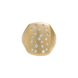Box Ring in Bronze with White Diamonds