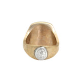 Box Ring in Yellow Bronze with Silver Seal
