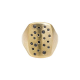 Box Ring in Bronze with Black Diamonds