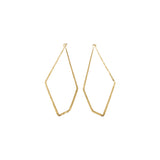 Long Angle Hoop Earrings in 18k Yellow Gold