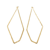 Long Angle Hoop Earrings in 18k Yellow Gold