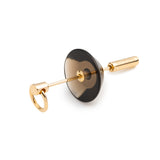 Medium SPEAR Door Knocker Earring in 10k Yellow Gold with Smoky Quartz