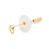 Medium SPEAR Door Knocker Earring in 10k Yellow Gold with White Chalcedony