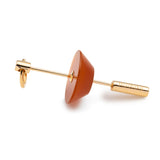 Medium SPEAR Door Knocker Earring in 10k Yellow Gold with Carnelian