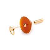 Medium SPEAR Door Knocker Earring in 10k Yellow Gold with Carnelian