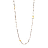 Lace Agate  Necklace with Sand-Textured 18k Beads