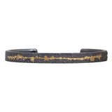 Men's Fog Cuff Bracelet in Sand-Textured Oxidized Silver with 18k Yellow Gold