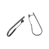 Drop Hoop Earrings in Sand-Textured Oxidized Silver