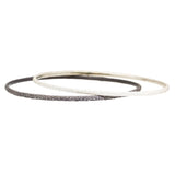 Round Bangle in Sand-Textured Oxidized Silver
