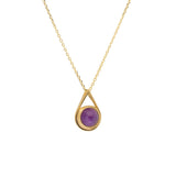 Small Amethyst Spinner Pendant in 18k Yellow Gold