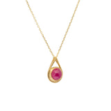 Small Ruby Spinner Pendant in 18k Yellow Gold