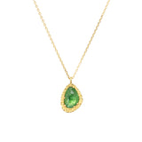 Organic Tsavorite Garnet Pendant in Sand-Textured 18k Yellow Gold