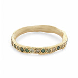 Green Sapphire and Diamond Eternity Band in 14k Yellow Gold