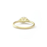 Three Stone Ring with Transitional Diamond in 18k Gold