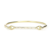 Needle Eye Cuff with Baguette Diamonds in 18k Yellow Gold