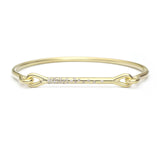 Needle Eye Cuff with Scattered Diamonds in 18k Yellow Gold