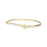 Needle Eye Cuff with Scattered Diamonds in 18k Yellow Gold