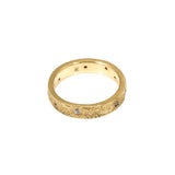 4mm Topography Ring with Mixed White and Cognac Diamonds in 18k Yellow Gold