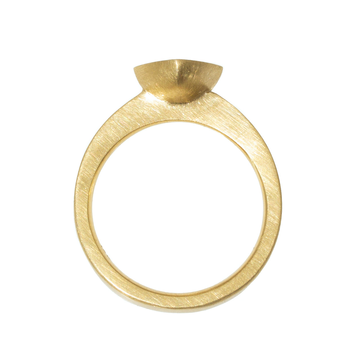 Rounded Square Diamond Solitaire Ring in 18k Yellow Gold