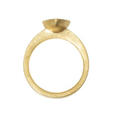 Rounded Square Diamond Solitaire Ring in 18k Yellow Gold