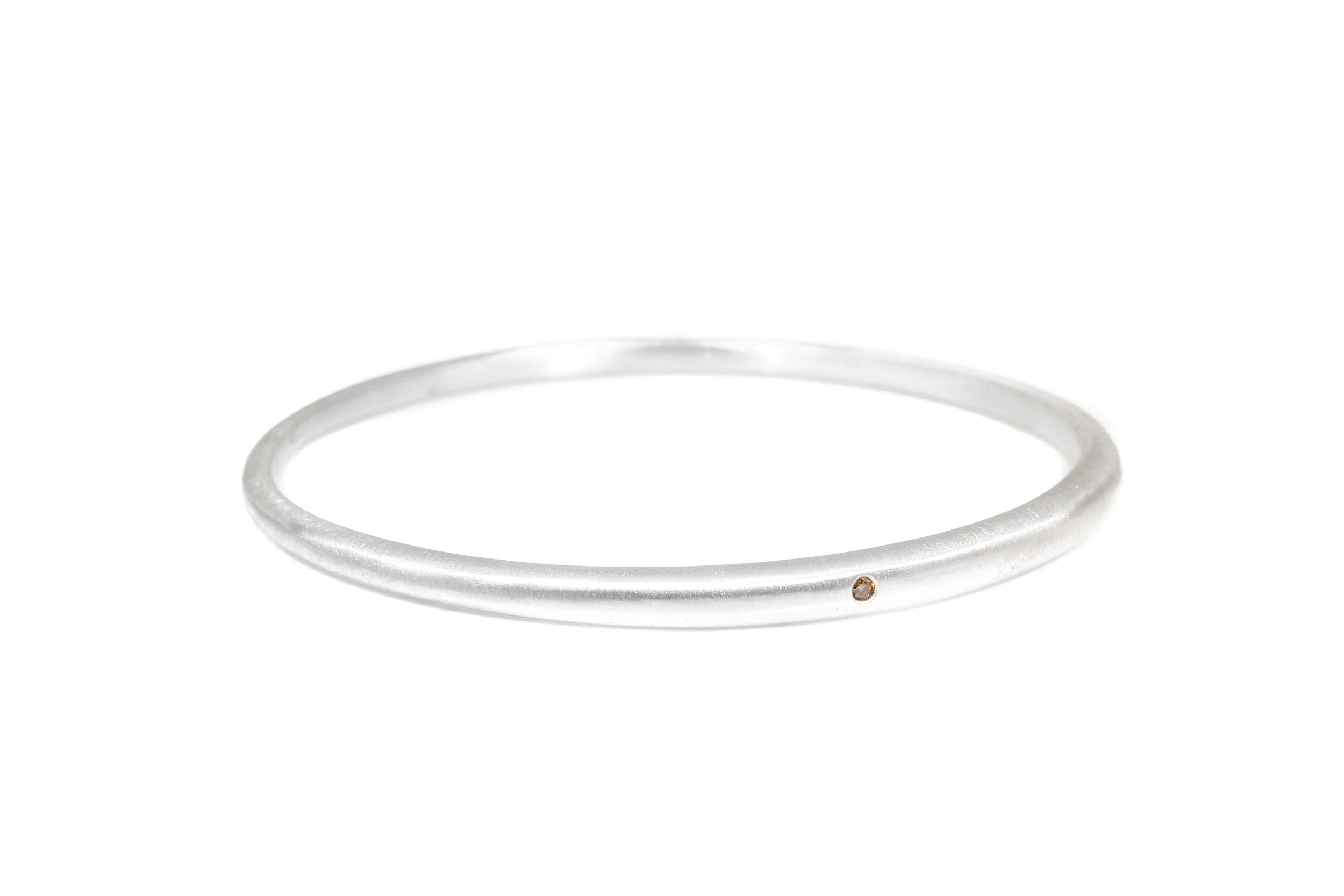 Tapered Bangle with 1.8mm Autumn Diamond in Silver S