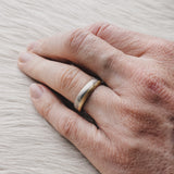 5.75mm Dipped Modeled Band in 18k Palladium White and Yellow Gold