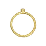 Brilliant Diamond Stacking Ring in Sand-Textured 18k Yellow Gold