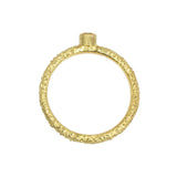 Brilliant Diamond Stacking Ring in Sand-Textured 18k Yellow Gold