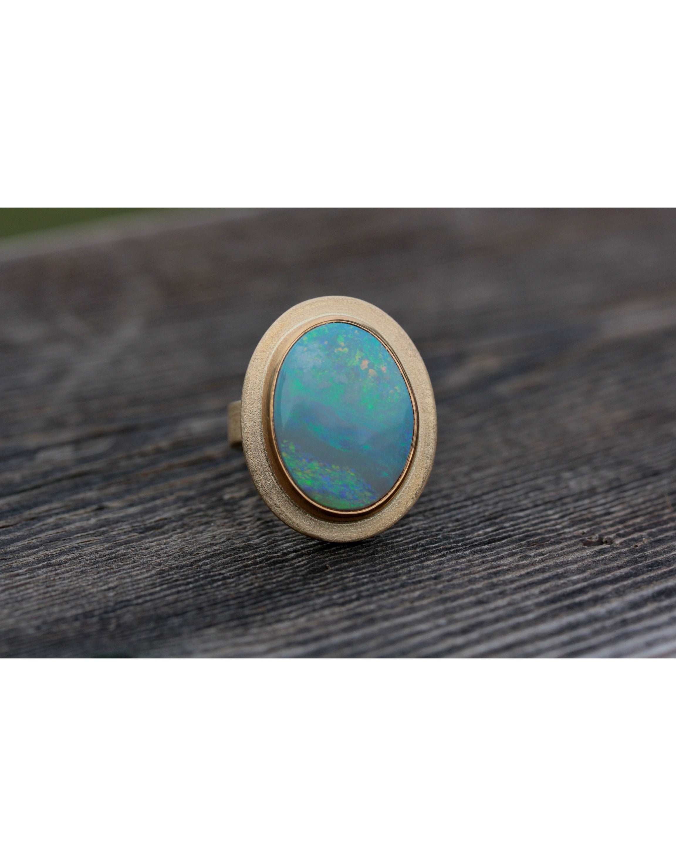 Australian Opal Ring in 22k and 18k Gold