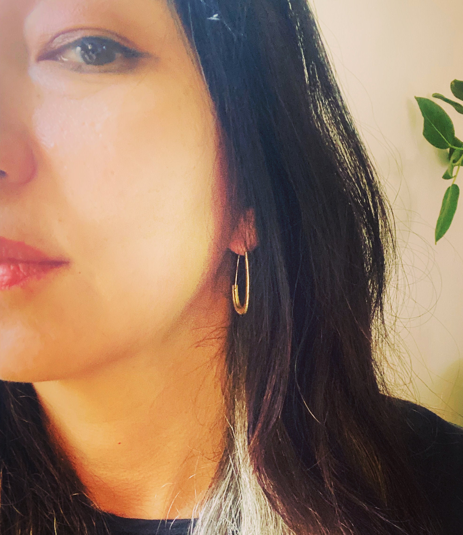 Oval Katachi Hoops in Bronze