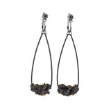 Long Teardrop Steel Splatter Earrings