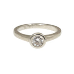Raised Cup Solitaire with Diamond in 14k White Gold