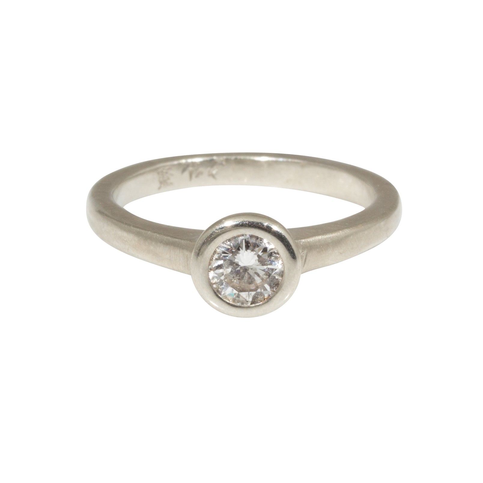 Raised Cup Solitaire with Diamond in 14k White Gold