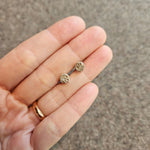 Mini Topography Post Earrings in Silver