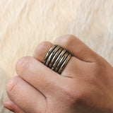 2.5mm Modeled Band in 18k Palladium White Gold with White & Cognac Diamonds