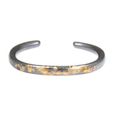 Aquarius Constellation Cuff in Oxidized Silver and 18k Gold with Grey Diamonds
