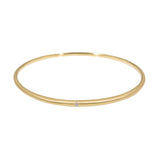Delicate Tapered Bangle in 18k Yellow Gold with White Diamond