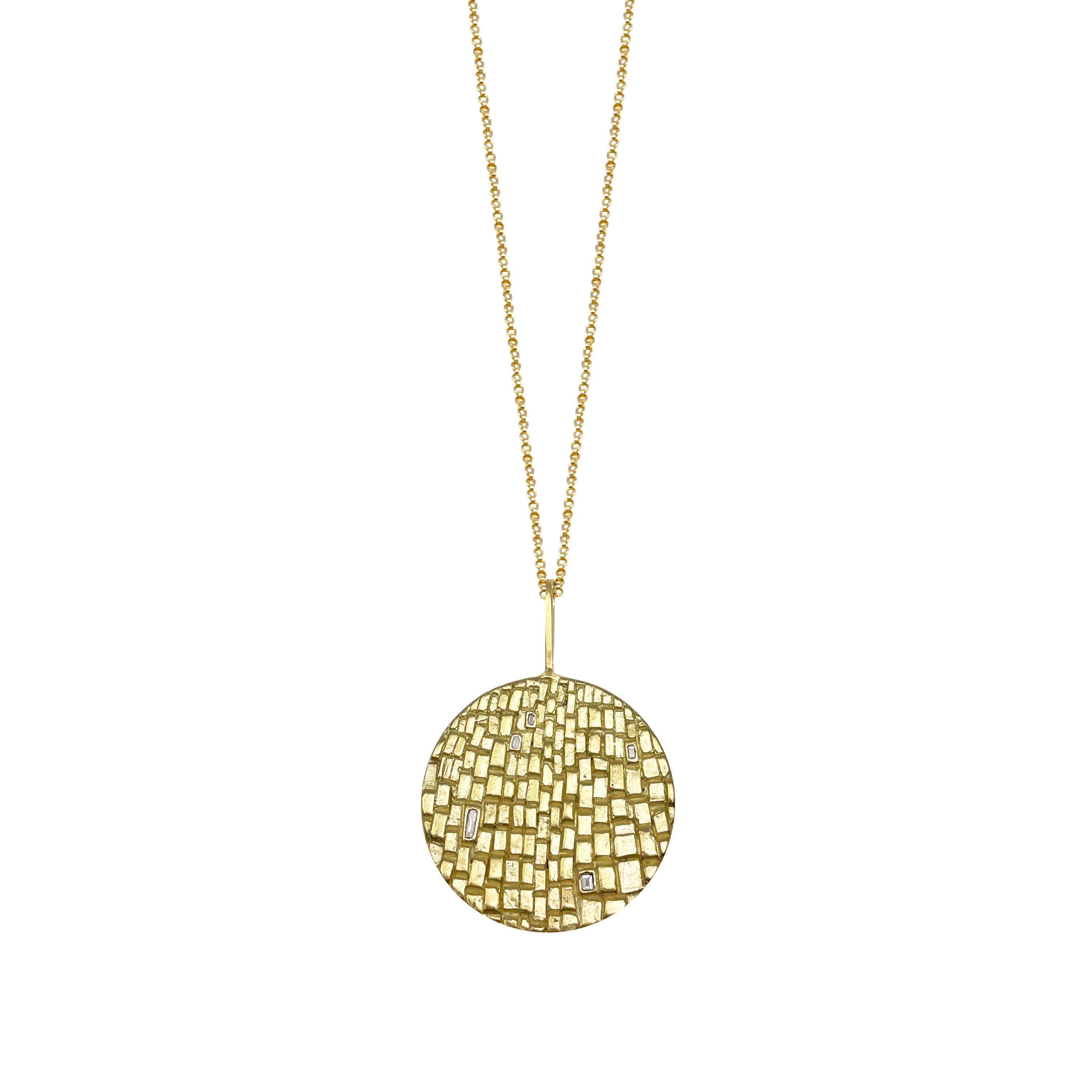 Sugar Brick Scattered Diamond Necklace in 18k Gold