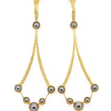 Ball Bearing Chandelier Earrings in 18k and 22k Gold