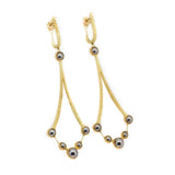 Ball Bearing Chandelier Earrings in 18k and 22k Gold
