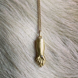 *Hand of Figa Pendant in 18k Yellow Gold with White  Diamond